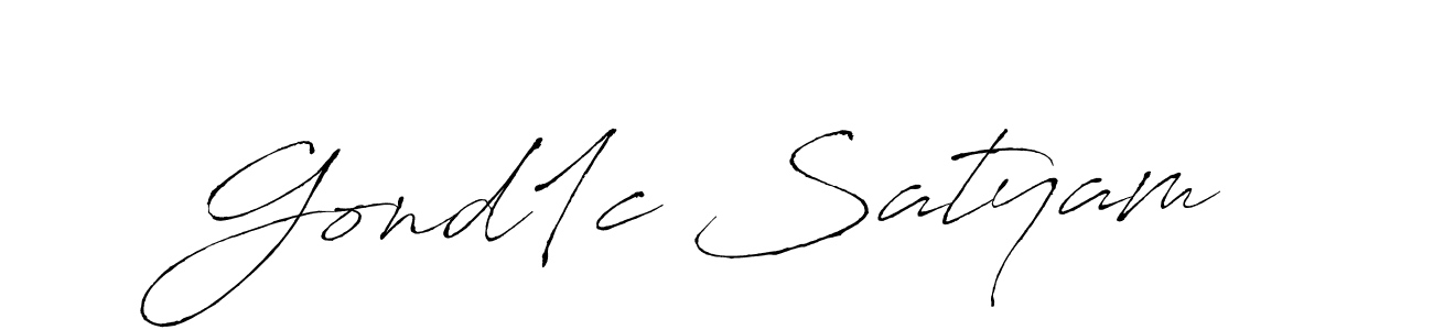 Create a beautiful signature design for name Gond1c Satyam. With this signature (Antro_Vectra) fonts, you can make a handwritten signature for free. Gond1c Satyam signature style 6 images and pictures png