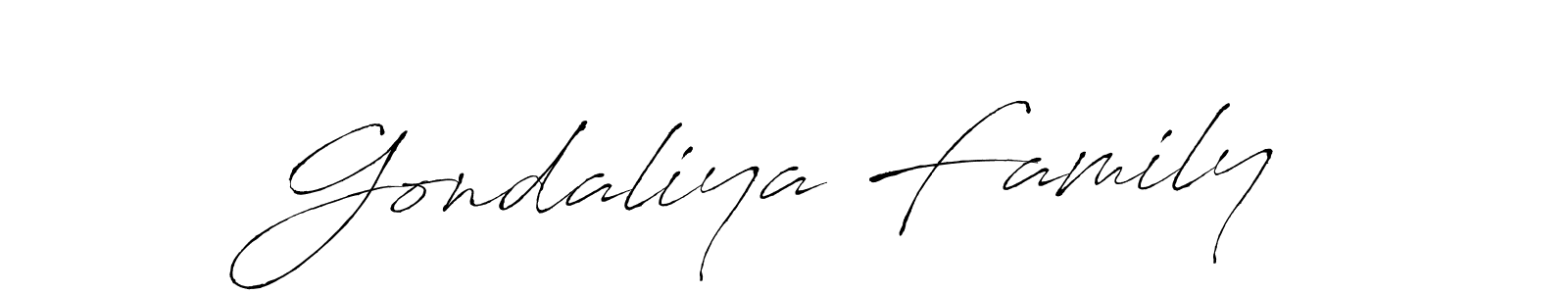 Create a beautiful signature design for name Gondaliya Family. With this signature (Antro_Vectra) fonts, you can make a handwritten signature for free. Gondaliya Family signature style 6 images and pictures png