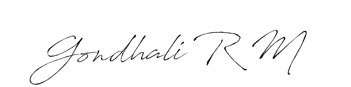 This is the best signature style for the Gondhali R M name. Also you like these signature font (Antro_Vectra). Mix name signature. Gondhali R M signature style 6 images and pictures png