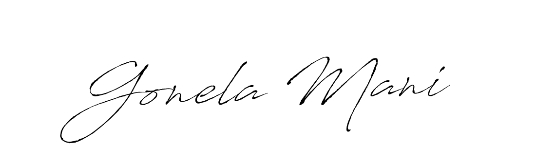 Gonela Mani stylish signature style. Best Handwritten Sign (Antro_Vectra) for my name. Handwritten Signature Collection Ideas for my name Gonela Mani. Gonela Mani signature style 6 images and pictures png