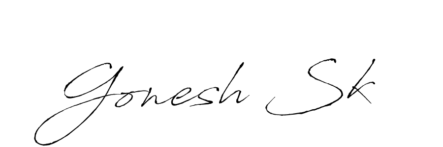 Antro_Vectra is a professional signature style that is perfect for those who want to add a touch of class to their signature. It is also a great choice for those who want to make their signature more unique. Get Gonesh Sk name to fancy signature for free. Gonesh Sk signature style 6 images and pictures png