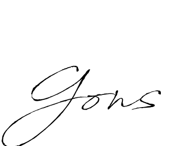 It looks lik you need a new signature style for name Gons. Design unique handwritten (Antro_Vectra) signature with our free signature maker in just a few clicks. Gons signature style 6 images and pictures png