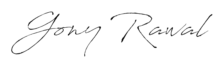 Make a short Gony Rawal signature style. Manage your documents anywhere anytime using Antro_Vectra. Create and add eSignatures, submit forms, share and send files easily. Gony Rawal signature style 6 images and pictures png