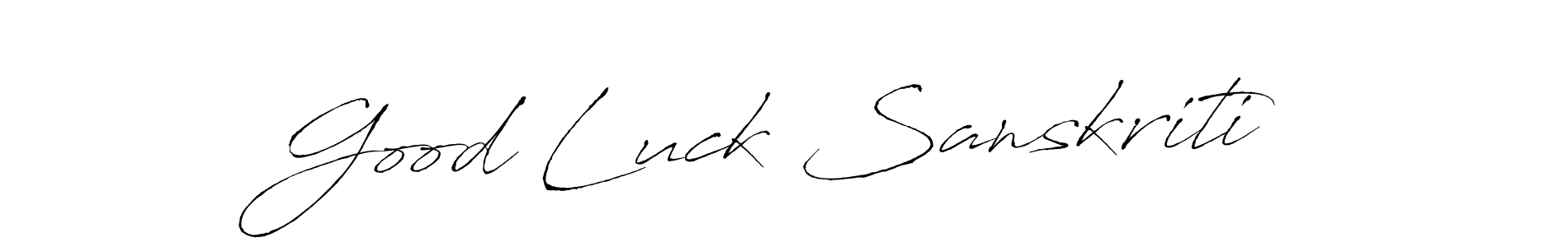 Antro_Vectra is a professional signature style that is perfect for those who want to add a touch of class to their signature. It is also a great choice for those who want to make their signature more unique. Get Good Luck Sanskriti name to fancy signature for free. Good Luck Sanskriti signature style 6 images and pictures png