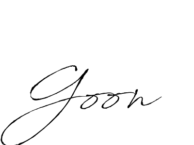 Goon stylish signature style. Best Handwritten Sign (Antro_Vectra) for my name. Handwritten Signature Collection Ideas for my name Goon. Goon signature style 6 images and pictures png