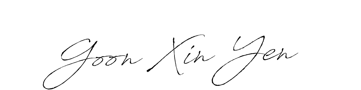 How to make Goon Xin Yen name signature. Use Antro_Vectra style for creating short signs online. This is the latest handwritten sign. Goon Xin Yen signature style 6 images and pictures png