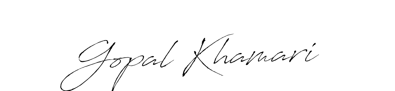 Make a beautiful signature design for name Gopal Khamari. With this signature (Antro_Vectra) style, you can create a handwritten signature for free. Gopal Khamari signature style 6 images and pictures png