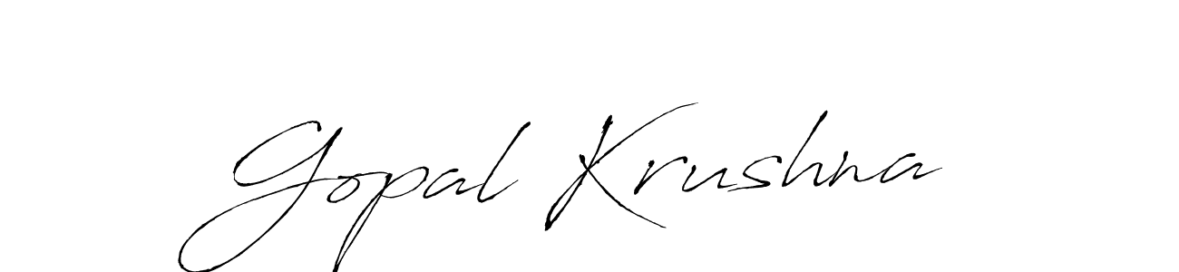 Create a beautiful signature design for name Gopal Krushna. With this signature (Antro_Vectra) fonts, you can make a handwritten signature for free. Gopal Krushna signature style 6 images and pictures png