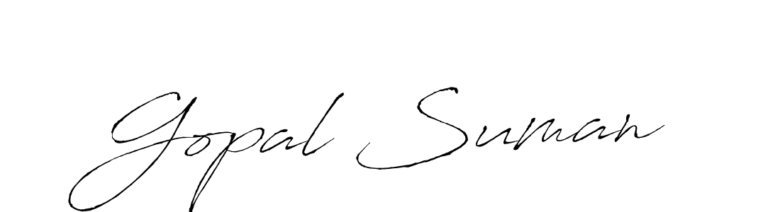 Gopal Suman stylish signature style. Best Handwritten Sign (Antro_Vectra) for my name. Handwritten Signature Collection Ideas for my name Gopal Suman. Gopal Suman signature style 6 images and pictures png