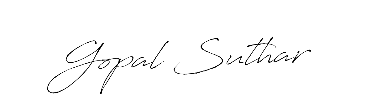 The best way (Antro_Vectra) to make a short signature is to pick only two or three words in your name. The name Gopal Suthar include a total of six letters. For converting this name. Gopal Suthar signature style 6 images and pictures png
