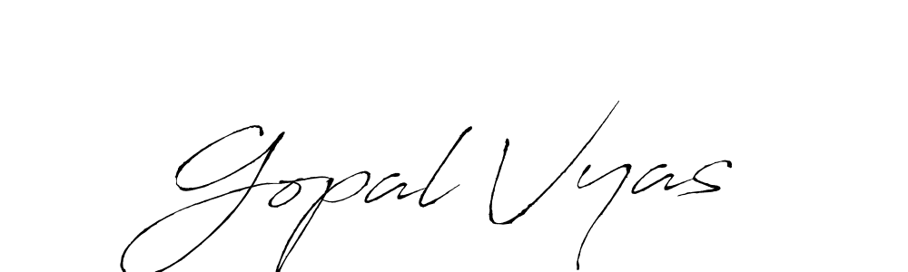 Use a signature maker to create a handwritten signature online. With this signature software, you can design (Antro_Vectra) your own signature for name Gopal Vyas. Gopal Vyas signature style 6 images and pictures png