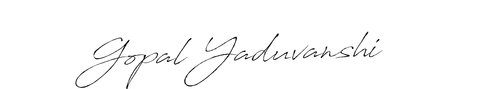 How to make Gopal Yaduvanshi name signature. Use Antro_Vectra style for creating short signs online. This is the latest handwritten sign. Gopal Yaduvanshi signature style 6 images and pictures png