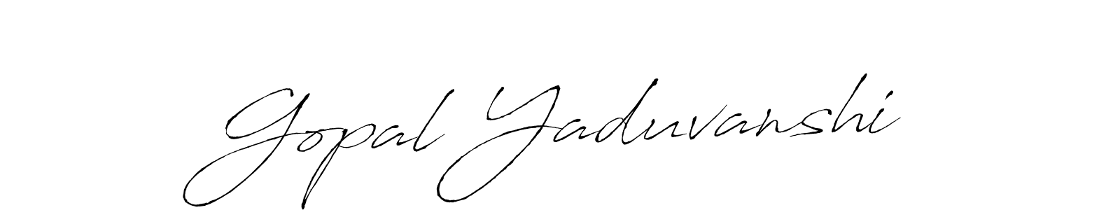 How to make Gopal Yaduvanshi name signature. Use Antro_Vectra style for creating short signs online. This is the latest handwritten sign. Gopal Yaduvanshi signature style 6 images and pictures png