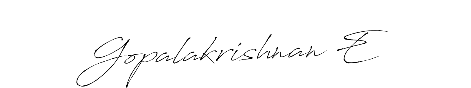 Similarly Antro_Vectra is the best handwritten signature design. Signature creator online .You can use it as an online autograph creator for name Gopalakrishnan E. Gopalakrishnan E signature style 6 images and pictures png