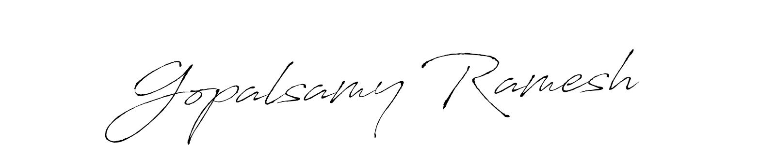 Make a beautiful signature design for name Gopalsamy Ramesh. With this signature (Antro_Vectra) style, you can create a handwritten signature for free. Gopalsamy Ramesh signature style 6 images and pictures png