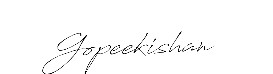 Create a beautiful signature design for name Gopeekishan. With this signature (Antro_Vectra) fonts, you can make a handwritten signature for free. Gopeekishan signature style 6 images and pictures png