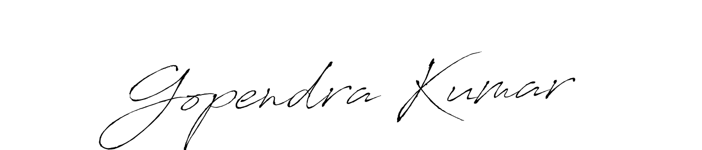 How to make Gopendra Kumar name signature. Use Antro_Vectra style for creating short signs online. This is the latest handwritten sign. Gopendra Kumar signature style 6 images and pictures png