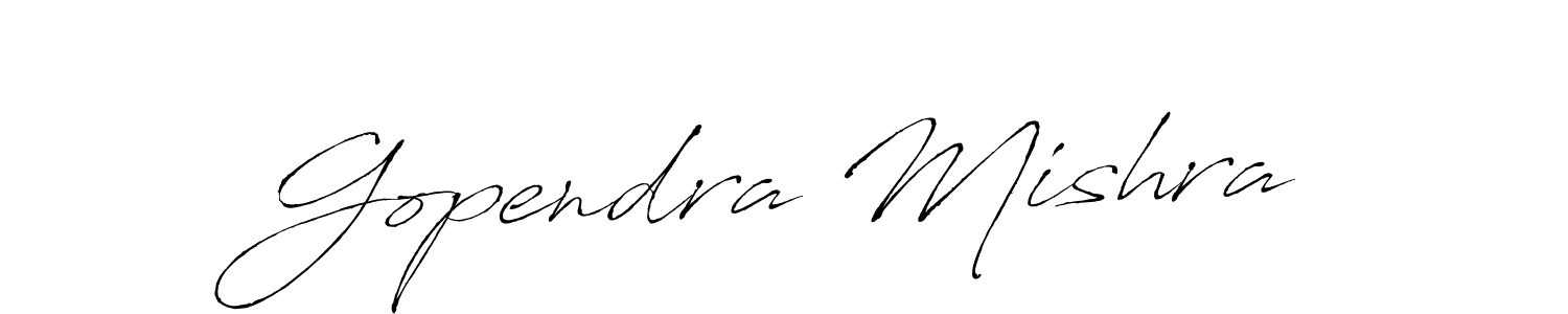 Make a beautiful signature design for name Gopendra Mishra. With this signature (Antro_Vectra) style, you can create a handwritten signature for free. Gopendra Mishra signature style 6 images and pictures png