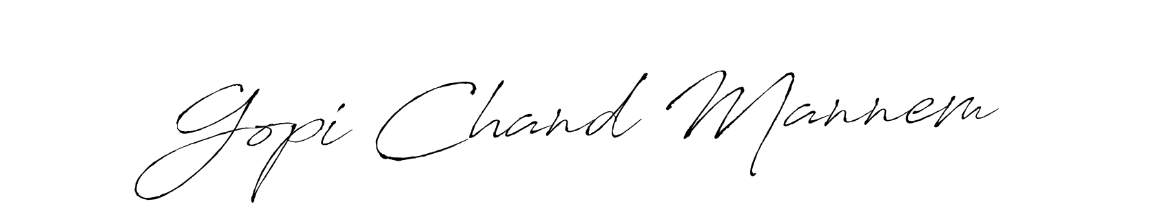 Create a beautiful signature design for name Gopi Chand Mannem. With this signature (Antro_Vectra) fonts, you can make a handwritten signature for free. Gopi Chand Mannem signature style 6 images and pictures png