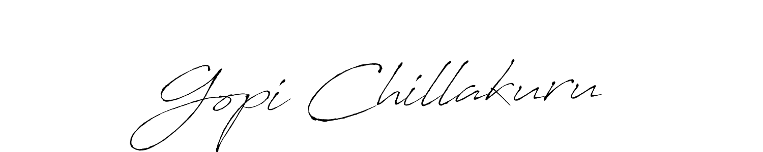 How to make Gopi Chillakuru name signature. Use Antro_Vectra style for creating short signs online. This is the latest handwritten sign. Gopi Chillakuru signature style 6 images and pictures png