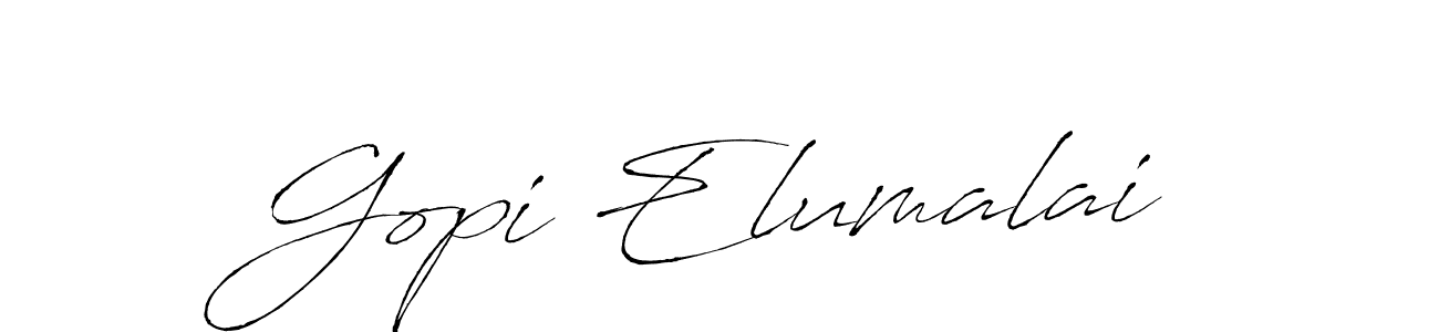 Gopi Elumalai stylish signature style. Best Handwritten Sign (Antro_Vectra) for my name. Handwritten Signature Collection Ideas for my name Gopi Elumalai. Gopi Elumalai signature style 6 images and pictures png