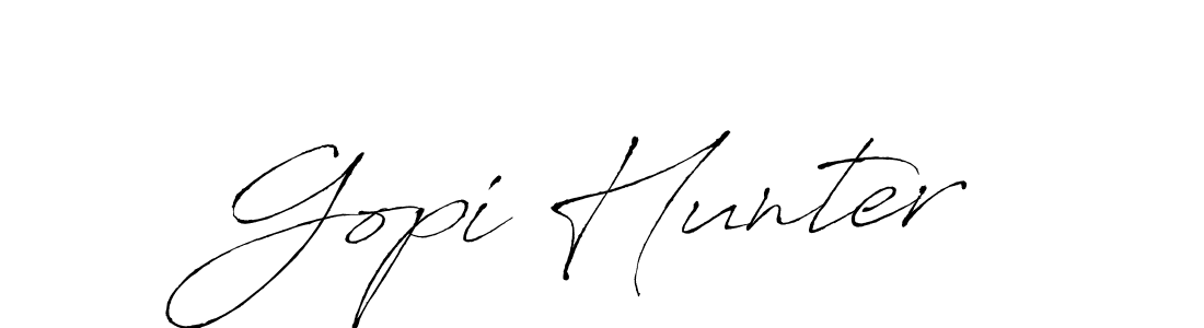 How to make Gopi Hunter signature? Antro_Vectra is a professional autograph style. Create handwritten signature for Gopi Hunter name. Gopi Hunter signature style 6 images and pictures png