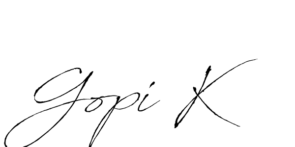 Create a beautiful signature design for name Gopi K. With this signature (Antro_Vectra) fonts, you can make a handwritten signature for free. Gopi K signature style 6 images and pictures png