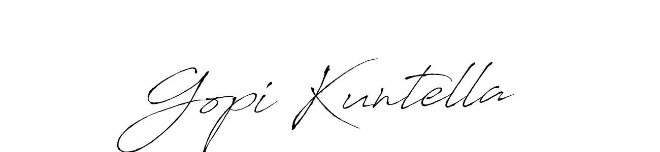 Create a beautiful signature design for name Gopi Kuntella. With this signature (Antro_Vectra) fonts, you can make a handwritten signature for free. Gopi Kuntella signature style 6 images and pictures png