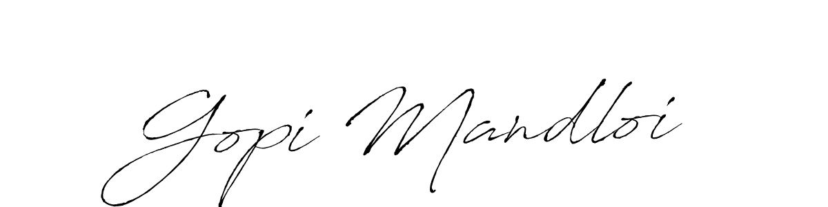 Create a beautiful signature design for name Gopi Mandloi. With this signature (Antro_Vectra) fonts, you can make a handwritten signature for free. Gopi Mandloi signature style 6 images and pictures png