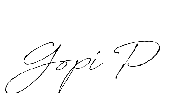 Use a signature maker to create a handwritten signature online. With this signature software, you can design (Antro_Vectra) your own signature for name Gopi P. Gopi P signature style 6 images and pictures png