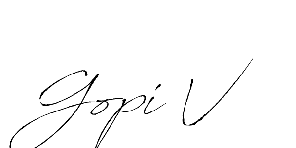 Use a signature maker to create a handwritten signature online. With this signature software, you can design (Antro_Vectra) your own signature for name Gopi V. Gopi V signature style 6 images and pictures png