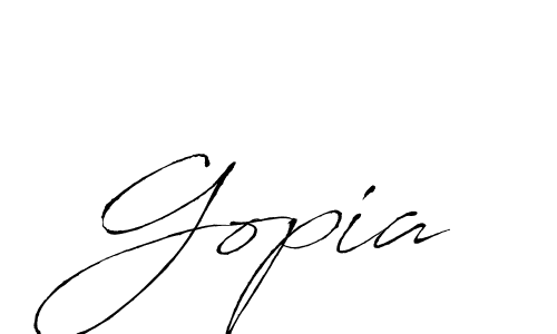 Design your own signature with our free online signature maker. With this signature software, you can create a handwritten (Antro_Vectra) signature for name Gopia. Gopia signature style 6 images and pictures png