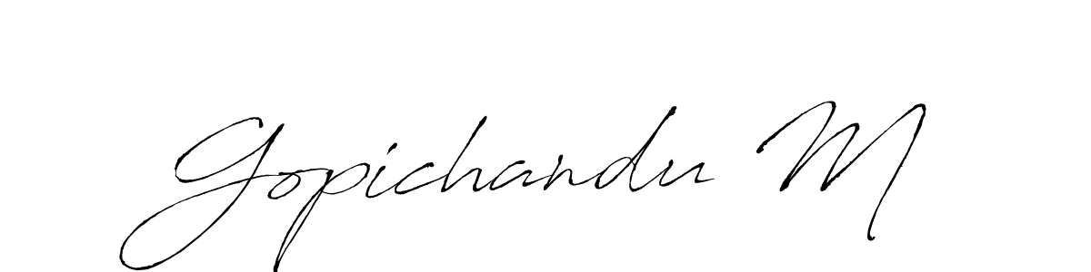 How to make Gopichandu M signature? Antro_Vectra is a professional autograph style. Create handwritten signature for Gopichandu M name. Gopichandu M signature style 6 images and pictures png