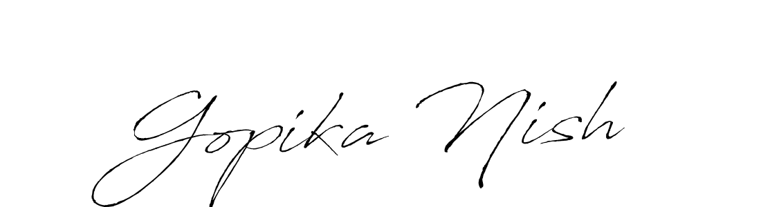 You should practise on your own different ways (Antro_Vectra) to write your name (Gopika Nish) in signature. don't let someone else do it for you. Gopika Nish signature style 6 images and pictures png