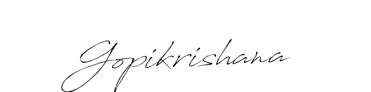 Make a beautiful signature design for name Gopikrishana. With this signature (Antro_Vectra) style, you can create a handwritten signature for free. Gopikrishana signature style 6 images and pictures png