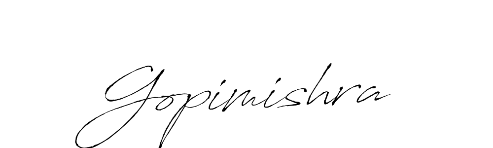 Antro_Vectra is a professional signature style that is perfect for those who want to add a touch of class to their signature. It is also a great choice for those who want to make their signature more unique. Get Gopimishra name to fancy signature for free. Gopimishra signature style 6 images and pictures png