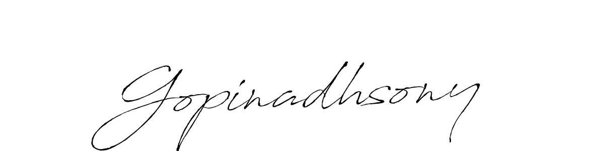 How to make Gopinadhsony name signature. Use Antro_Vectra style for creating short signs online. This is the latest handwritten sign. Gopinadhsony signature style 6 images and pictures png