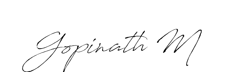 if you are searching for the best signature style for your name Gopinath M. so please give up your signature search. here we have designed multiple signature styles  using Antro_Vectra. Gopinath M signature style 6 images and pictures png