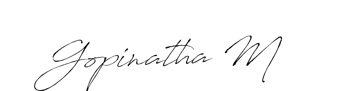 How to make Gopinatha M name signature. Use Antro_Vectra style for creating short signs online. This is the latest handwritten sign. Gopinatha M signature style 6 images and pictures png