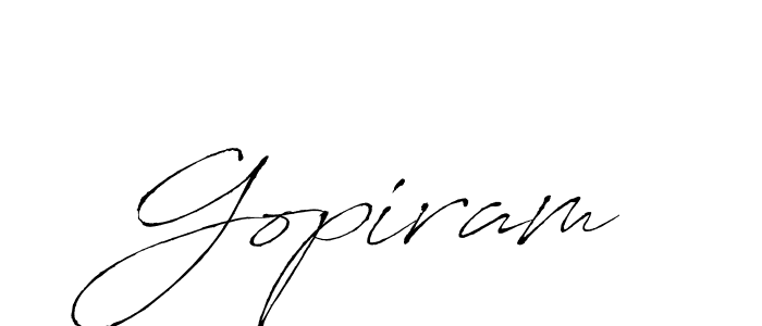 How to make Gopiram signature? Antro_Vectra is a professional autograph style. Create handwritten signature for Gopiram name. Gopiram signature style 6 images and pictures png