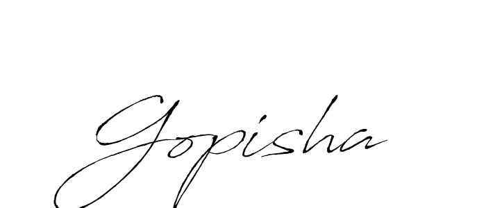 Create a beautiful signature design for name Gopisha. With this signature (Antro_Vectra) fonts, you can make a handwritten signature for free. Gopisha signature style 6 images and pictures png