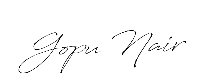 It looks lik you need a new signature style for name Gopu Nair. Design unique handwritten (Antro_Vectra) signature with our free signature maker in just a few clicks. Gopu Nair signature style 6 images and pictures png