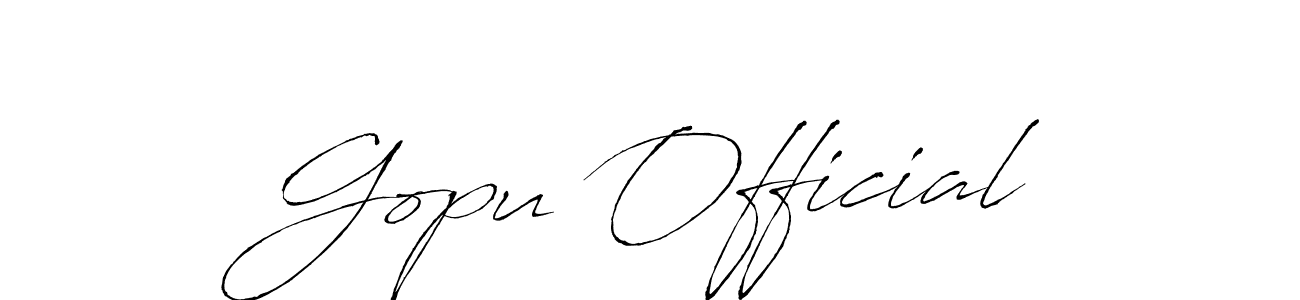 Create a beautiful signature design for name Gopu Official. With this signature (Antro_Vectra) fonts, you can make a handwritten signature for free. Gopu Official signature style 6 images and pictures png