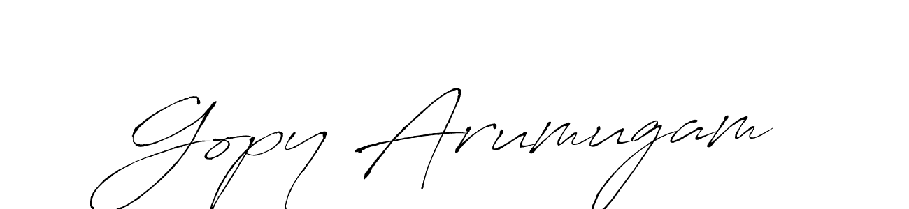 How to make Gopy Arumugam name signature. Use Antro_Vectra style for creating short signs online. This is the latest handwritten sign. Gopy Arumugam signature style 6 images and pictures png