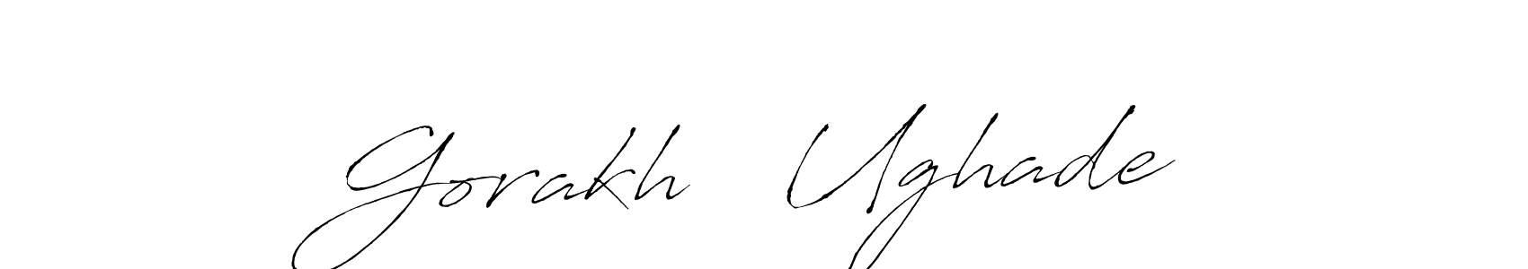 This is the best signature style for the Gorakh ₹ Ughade name. Also you like these signature font (Antro_Vectra). Mix name signature. Gorakh ₹ Ughade signature style 6 images and pictures png