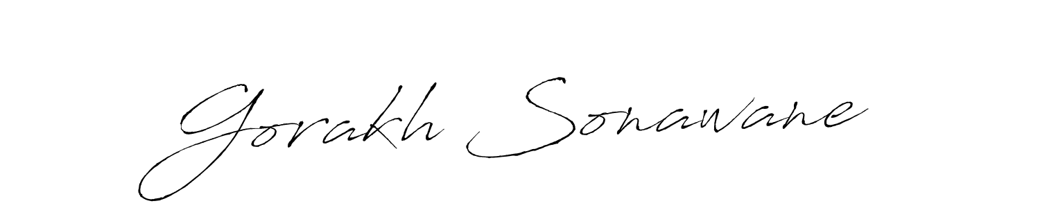 Make a beautiful signature design for name Gorakh Sonawane. With this signature (Antro_Vectra) style, you can create a handwritten signature for free. Gorakh Sonawane signature style 6 images and pictures png