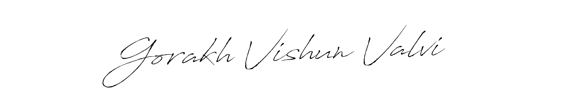 Also we have Gorakh Vishun Valvi name is the best signature style. Create professional handwritten signature collection using Antro_Vectra autograph style. Gorakh Vishun Valvi signature style 6 images and pictures png