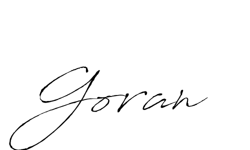 Use a signature maker to create a handwritten signature online. With this signature software, you can design (Antro_Vectra) your own signature for name Goran. Goran signature style 6 images and pictures png