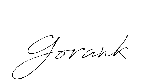 Make a beautiful signature design for name Gorank. With this signature (Antro_Vectra) style, you can create a handwritten signature for free. Gorank signature style 6 images and pictures png