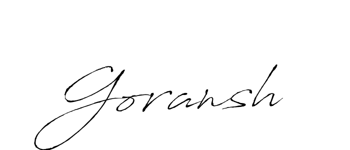 Make a beautiful signature design for name Goransh. With this signature (Antro_Vectra) style, you can create a handwritten signature for free. Goransh signature style 6 images and pictures png